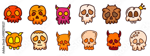 Scary skull head collection with many styles
