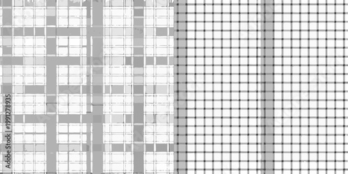 Abstract aerial view of a building with a checkered facade