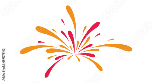 Colorful abstract liquid splash burst on white background