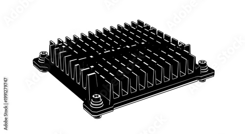 Black Electronic Component Heat Sink.