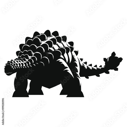 Armored Dinosaur Silhouette of Ankylosaurus