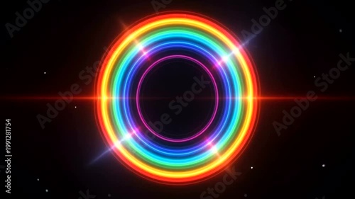 Vibrant Rainbow Ring Animation with Glowing Effect.