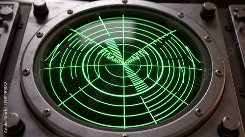 Radar Screen Surveillance Military Technology.