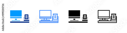 Cash Machine Multiple Style Icon Set Vector 