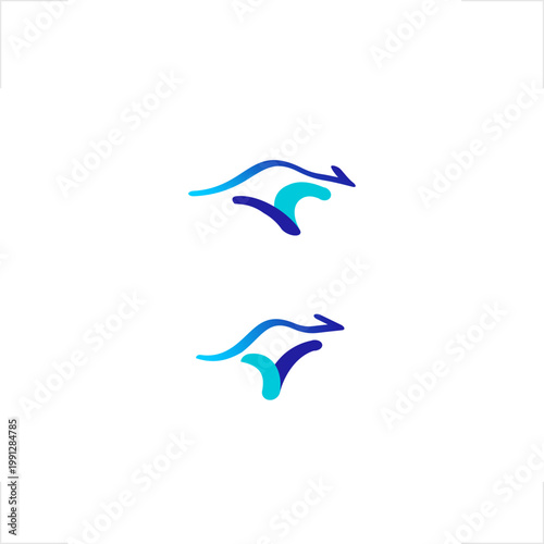 This minimalist style logo features a fluid kangaroo jump concept, perfect for travel and logistics industry branding, offering a versatile, high-end identity for professional and international busine