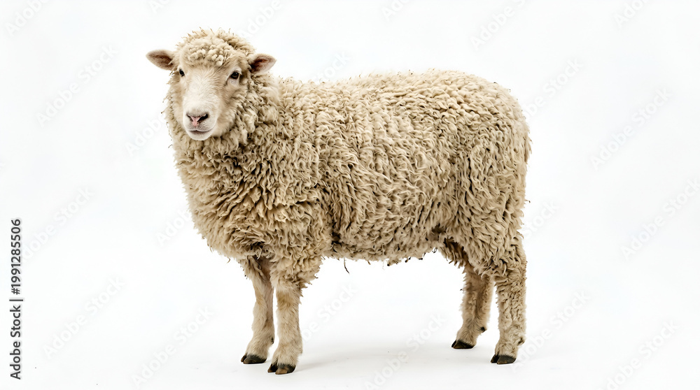 Fototapeta premium Sheep Curled Sleeping Pose