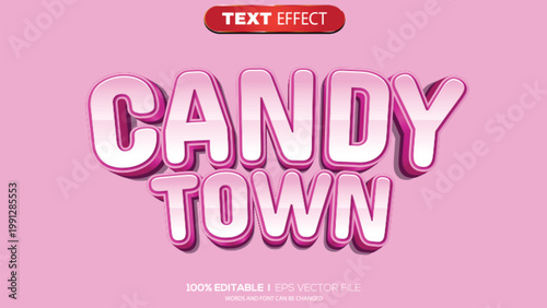 3D text effect candy town theme