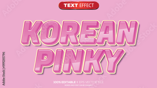3D text effect korean pinky theme