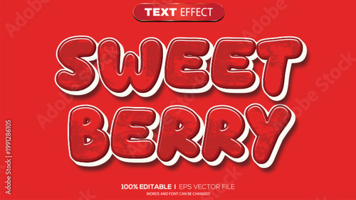 3D text effect sweet berry theme
