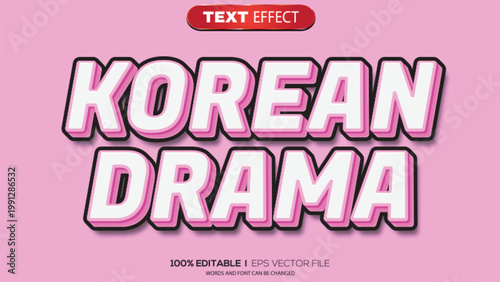 3D text effect korean drama theme