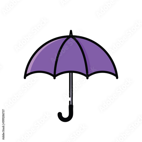 A simple purple umbrella illustration on a white background.