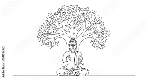 Buddha Meditating in Lotus Position.
