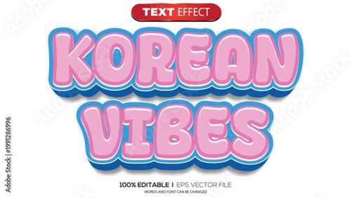 3D text effect korean vibes theme