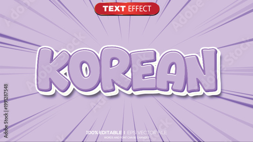 3D text effect korean theme