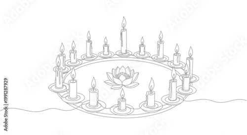 Buddha Statues and Lotus Flower.