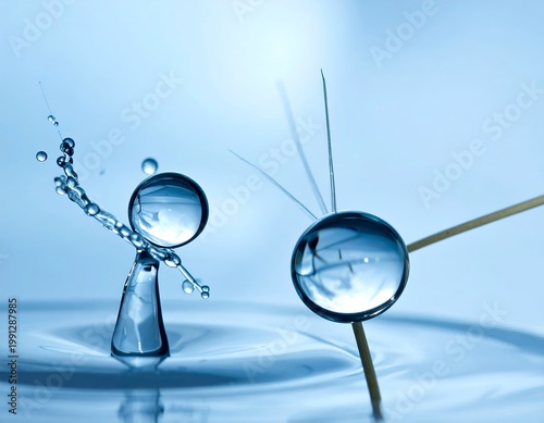 Water Drops on Surface Creating Ripples.