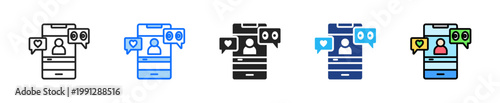 Social Teaser Icon Set Multiple Style Collection