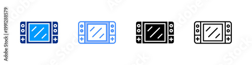 Game Console Multiple Style Icon Set Vector 