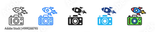 Live Stream Launch Icon Set Multiple Style Collection