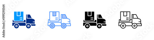 Delivery Multiple Style Icon Set Vector 