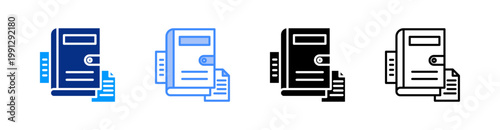 Bookkeeper Multiple Style Icon Set Vector 