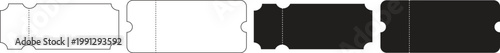 Ticket Template Set Black and White Coupon Event Pass Vector Collection