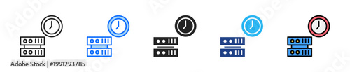 Time Sensitive Data Icon Set Multiple Style Collection