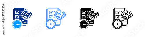 Sla Multiple Style Icon Set Vector 