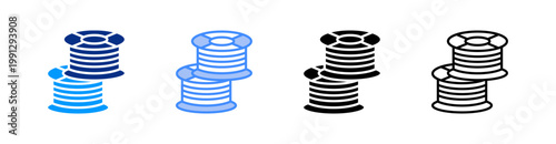 Filament Multiple Style Icon Set Vector 