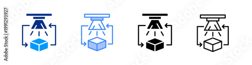 Digital Light Processing Multiple Style Icon Set Vector 