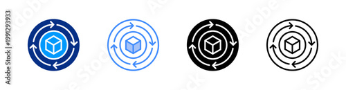 Recycling Multiple Style Icon Set Vector 