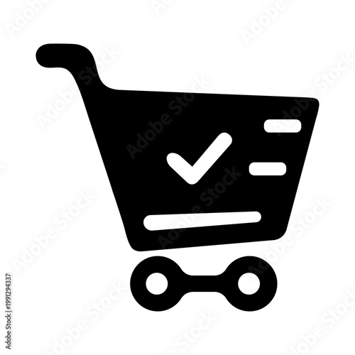 shopping cart icon vector illustration for ecommerce retail online shopping and commerce design