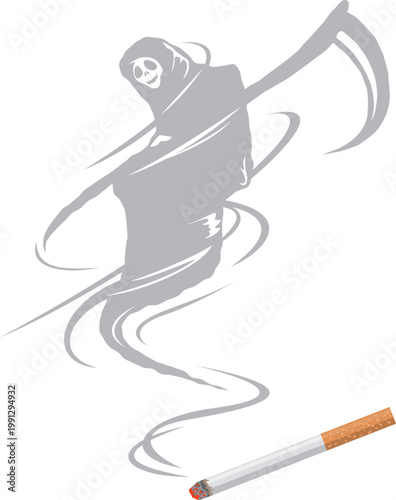 タバコと悪魔が共存するイメージイラスト