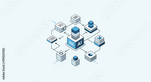 AI technology network connections system.