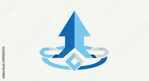 Blue Arrow Pointing Upward Logo.