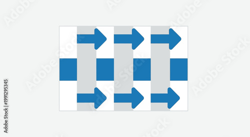 Blue arrows on white background.