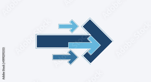 Blue arrows pointing to right direction.