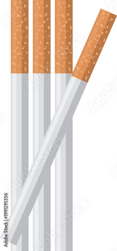 並んでいるタバコのイメージイラスト