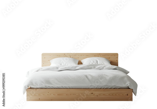Minimalist Bedroom with Comfortable Bed and Soft White Linens