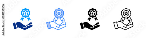 Acknowledgment Multiple Style Icon Set Vector 