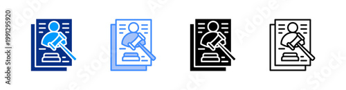 Probate Multiple Style Icon Set Vector 