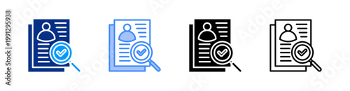 Identity Verification Multiple Style Icon Set Vector 
