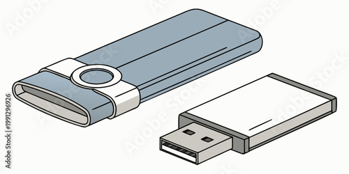 Pair of modern portable flash drive data storage devices isolated design with pen drive usb stick memory stick storage device data transfer storage tech digital storage thumb drive data backup