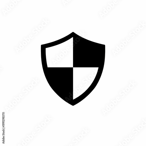 A black and white shield logo with a checkered design silhouette Free Download A black and white shield logo with a checkered design silhouette - GFXLoad