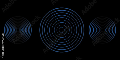 Radio Wave illustration effects on Green Screen background. circle waves in white background.