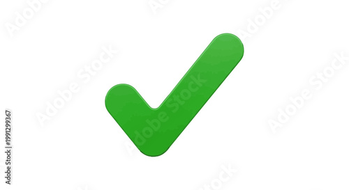 Green Check Mark Symbol, Approval, Success, Correct, Positive Choice, Isolated on White Background
