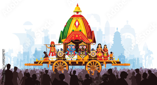 Ratha Yatra Festival: Lord Jagannath's Grand Chariot Procession with Devotees