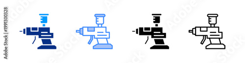 Spray Gun Multiple Style Icon Set Vector 