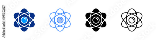 Atomic Multiple Style Icon Set Vector 