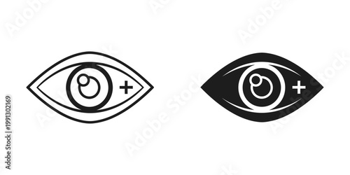 Comparison of a light and dark eye with pupil and iris representation